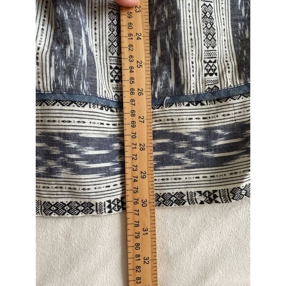 Anthropologie Vintage-Inspired Y2K Navy & Ivory Boho Tribal Print Dress Halter N - Picture 14 of 16